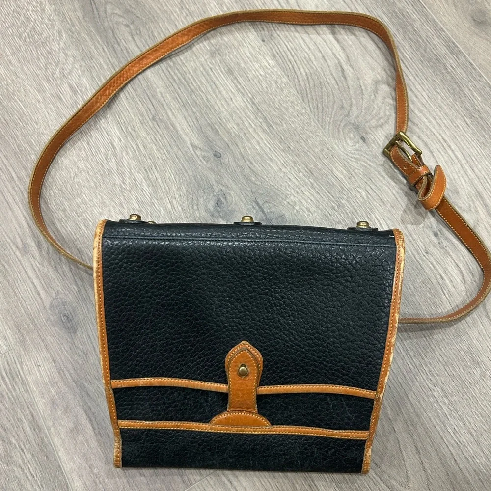 Dooney & Bourke Black and Tan Leather Crossbody Bag - Picture 3 of 7